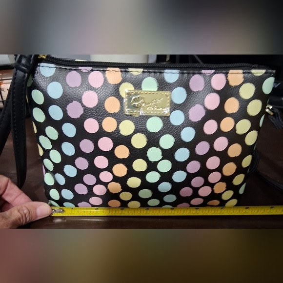 Betsey Johnson Pastel Polka dot Crossbody Purse/Clutch. - Picture 2 of 10